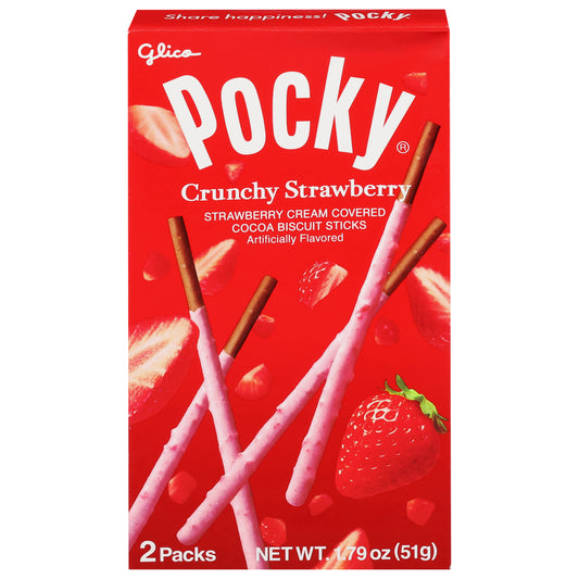 Pocky Cocoa Crunchy Strawberry Biscuit Sticks 2 ea