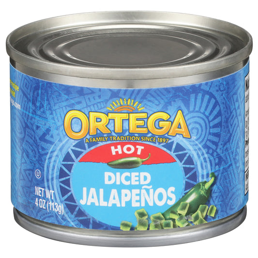 Ortega Hot Diced Jalapenos, 4 oz