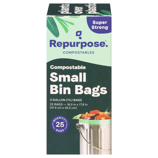 Repurpose Compostable 3 gallon Small Bin Bag, 25Ct
