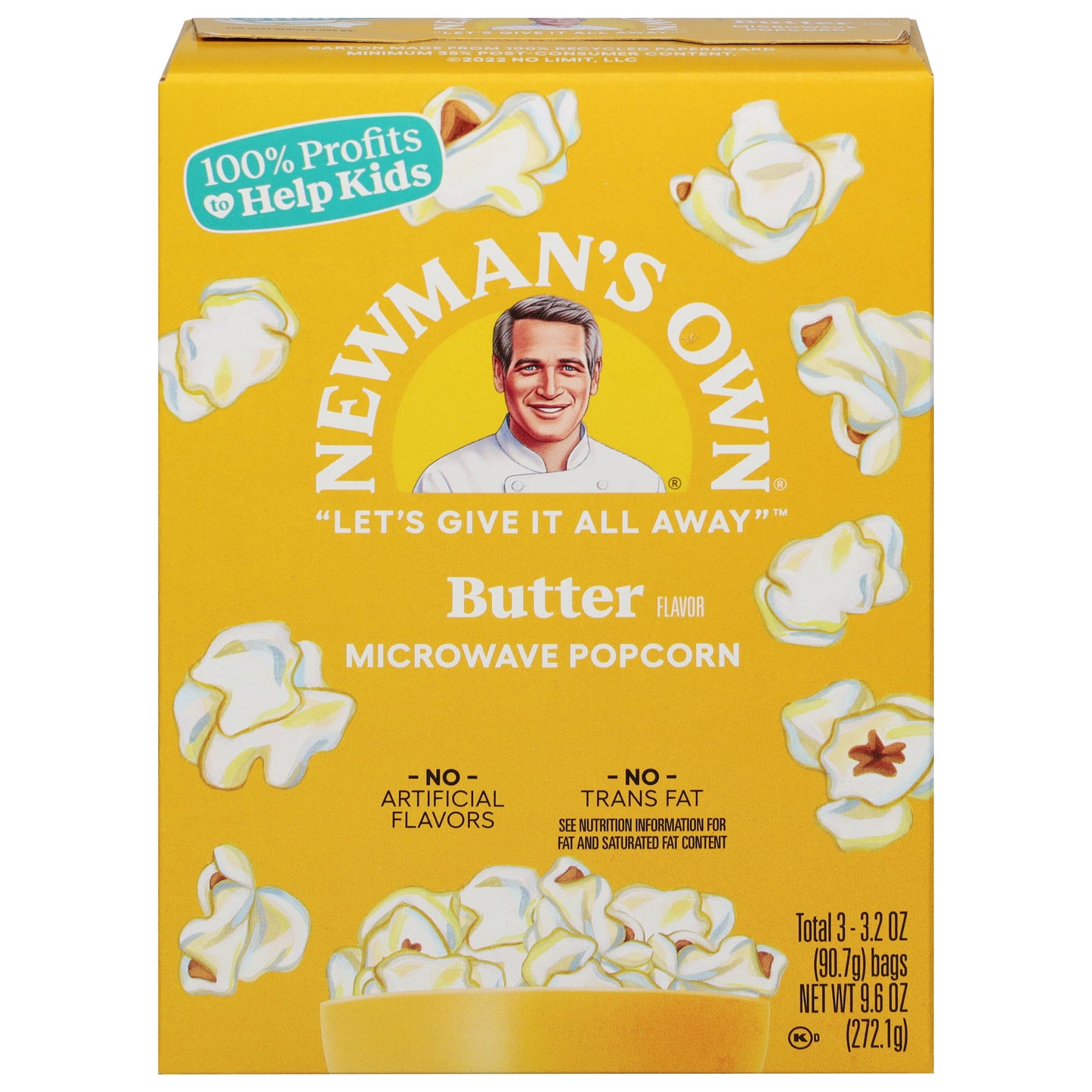 Newman's Own Butter Microwave Popcorn 3 - 3.2 oz Bags