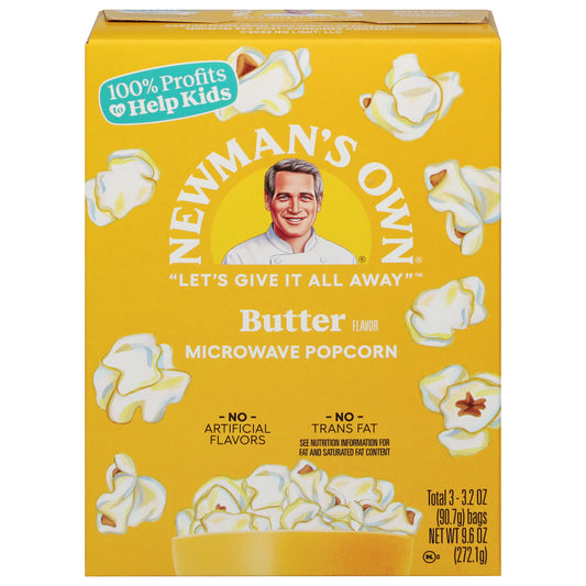 Newman's Own Butter Microwave Popcorn 3 - 3.2 oz Bags