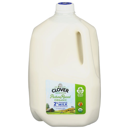 Clover Sonoma Pasture Raised Organic 2% Reduced Fat Milk 1 gal