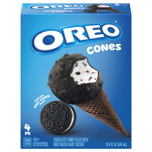 Oreo Frozen Dairy Dessert Cones 4 ea