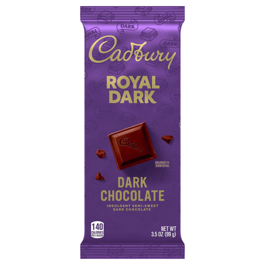 CADBURY ROYAL DARK Indulgent Semi Sweet Dark Chocolate Candy, 3.5 oz, Bar