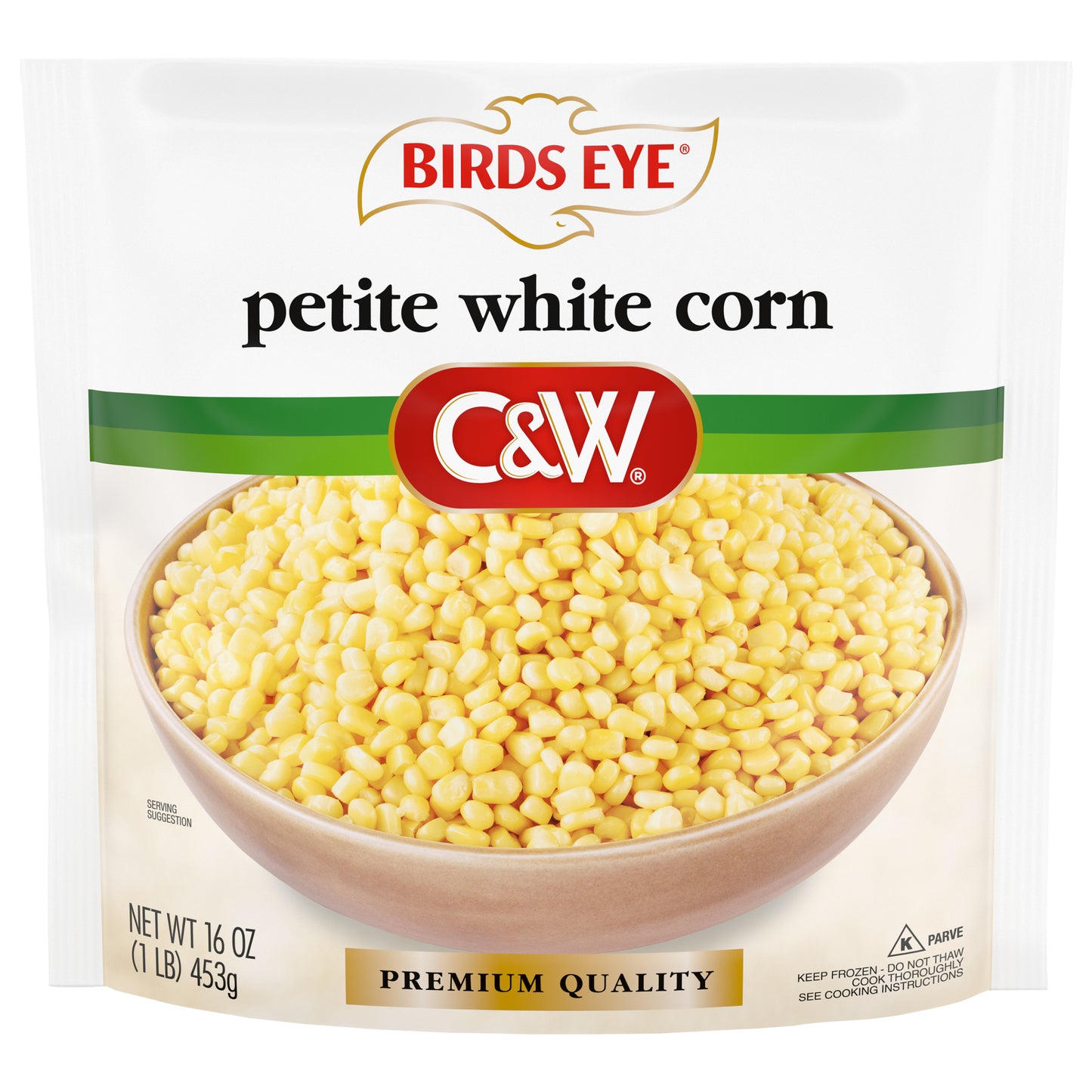 Birds Eye C&W Premium Quality Petite White Corn, Frozen, 16 oz.