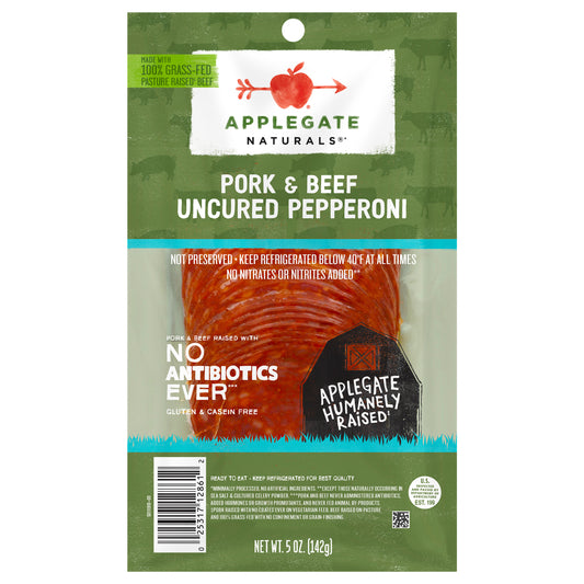 Applegate Natural Uncured Pork & Beef Pepperoni Sliced, 5oz