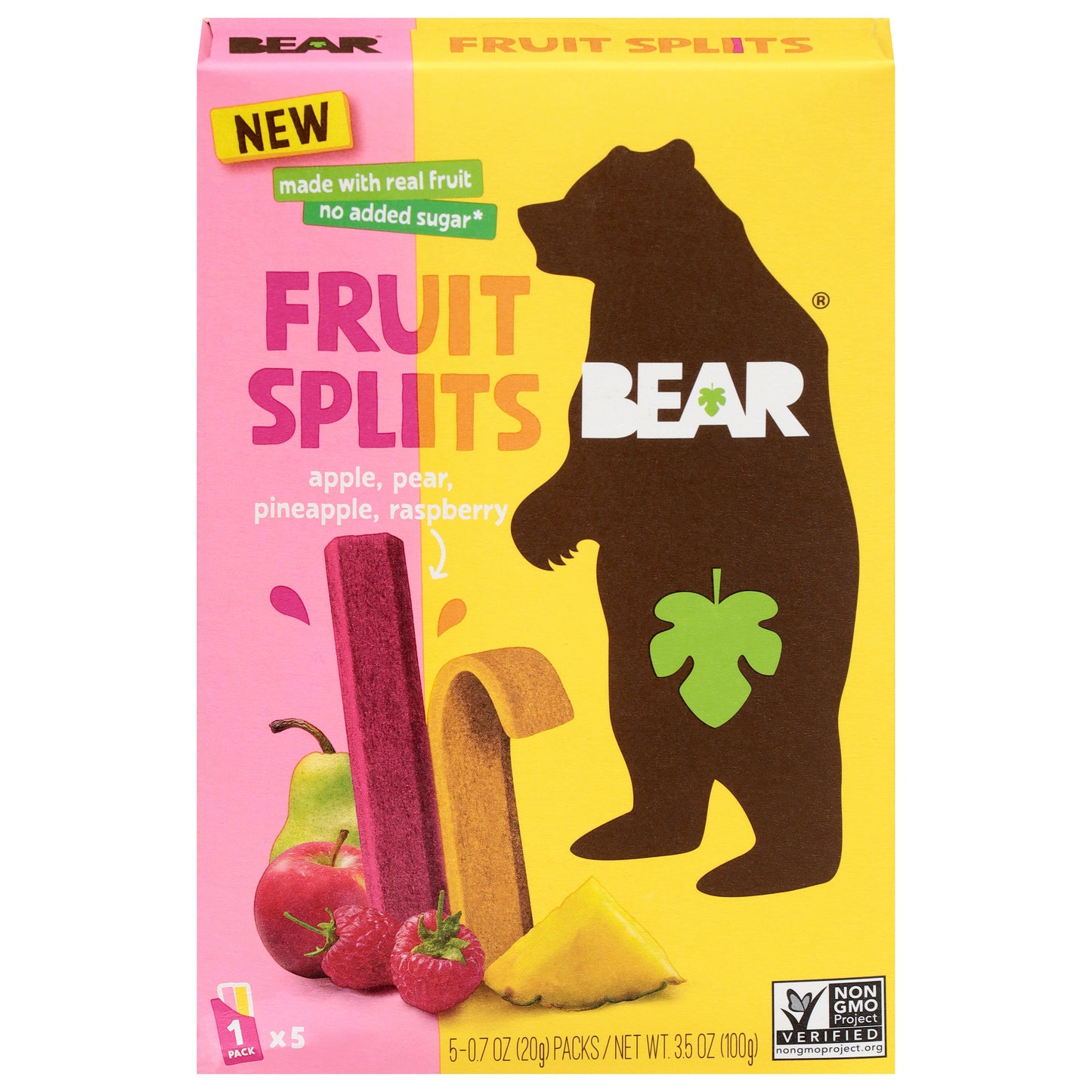 Bear Assorted Fruit Splits 5 - 0.7 oz Packs