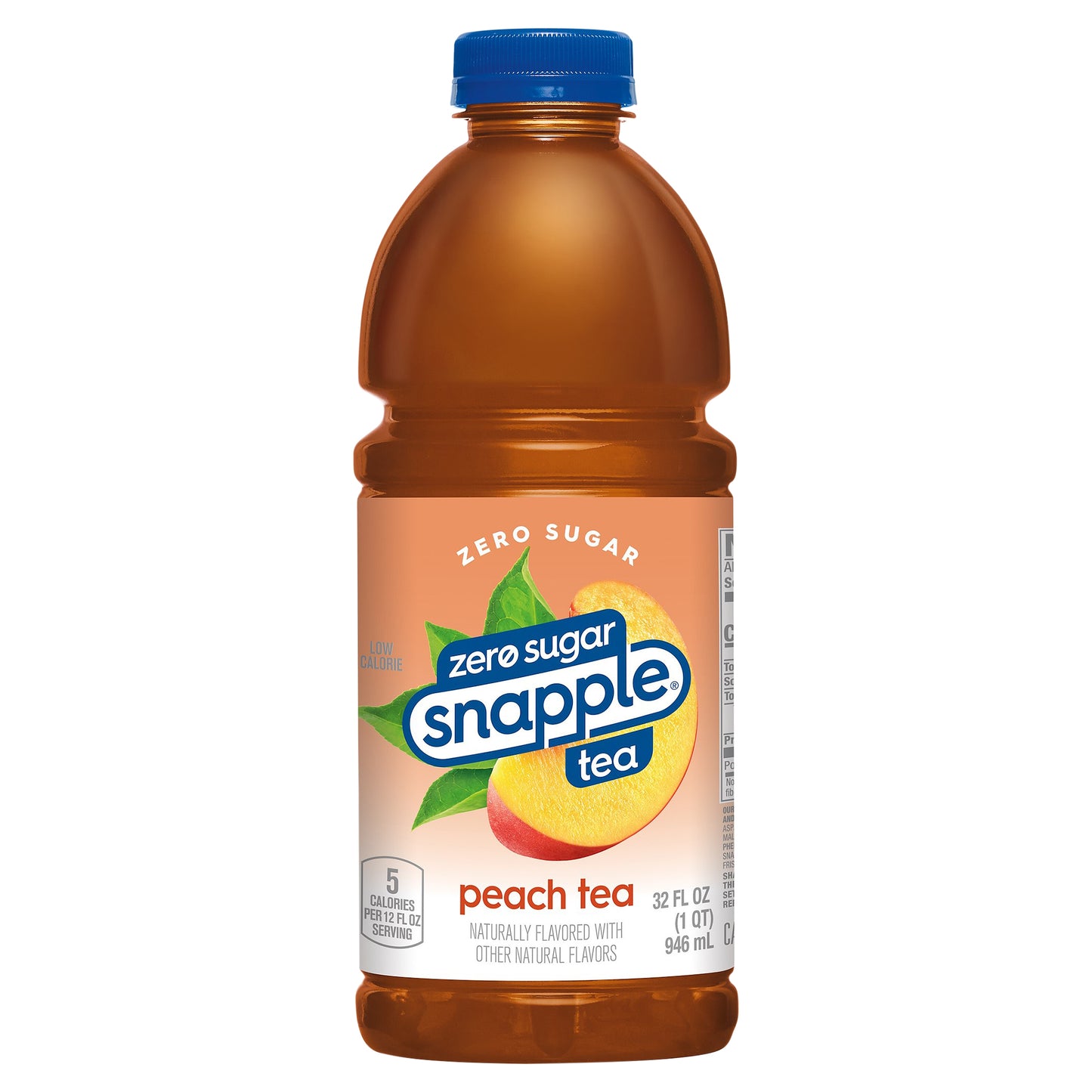 Snapple Zero Sugar Peach Tea, 32 fl oz bottle