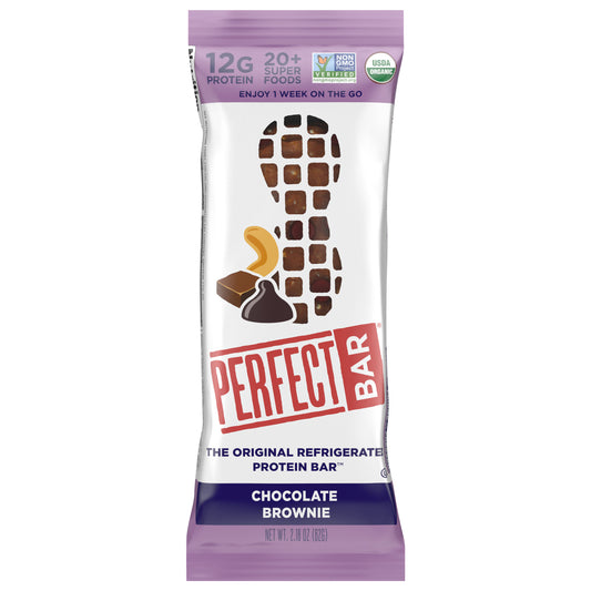 Perfect Bar Organic Chocolate Brownie Cashew Butter and Peanut Butter Protein Bar, 2.2 oz