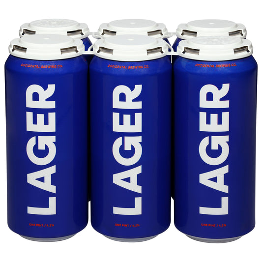 Occidental Brewing Co. Lager Beer 6 - 1 pt Cans