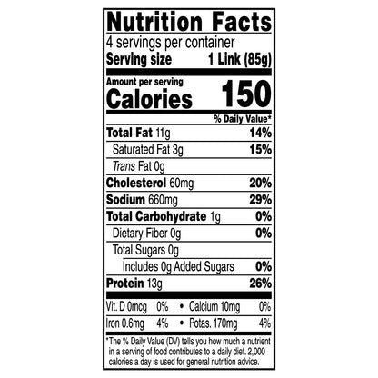 Aidells Savory Applewood Hardwood Smoked Chicken Sausage Links, 4 Count