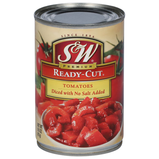 S&W Ready-Cut Diced Tomatoes with No Salt Added 14.5 oz