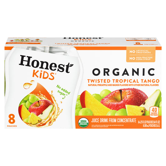 Honest Kids Twisted Tropical Tango Pouches, 6.75 fl oz, 8 Pack