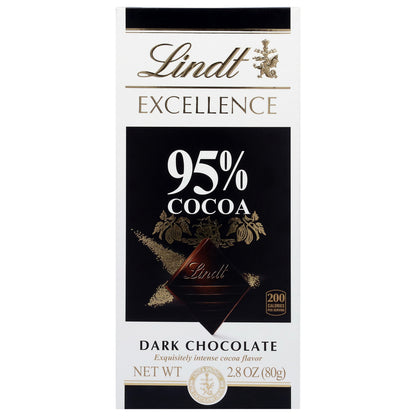 Lindt Excellence 95% Cocoa Exquisitely Intense Cocoa Flavor Dark Chocolate 2.8 oz
