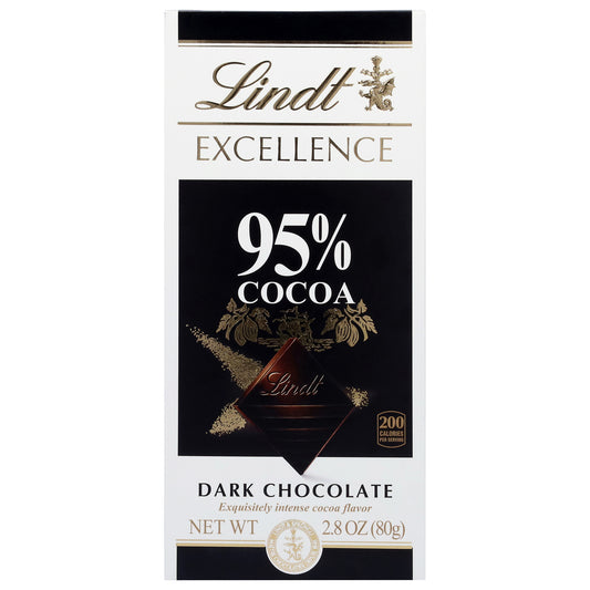 Lindt Excellence 95% Cocoa Exquisitely Intense Cocoa Flavor Dark Chocolate 2.8 oz