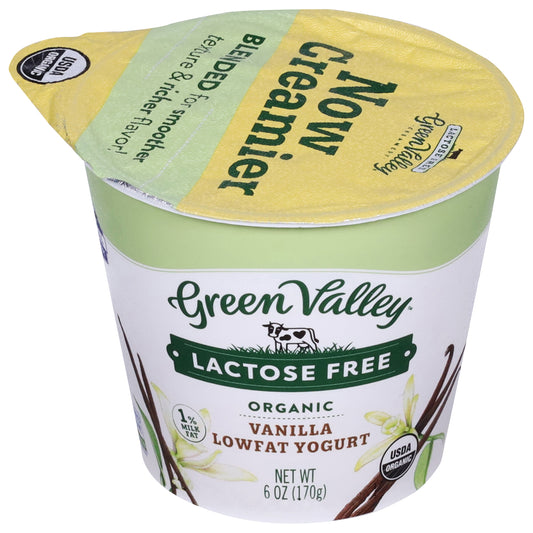 Green Valley Lactose Free Lowfat Organic Vanilla Yogurt 6 oz