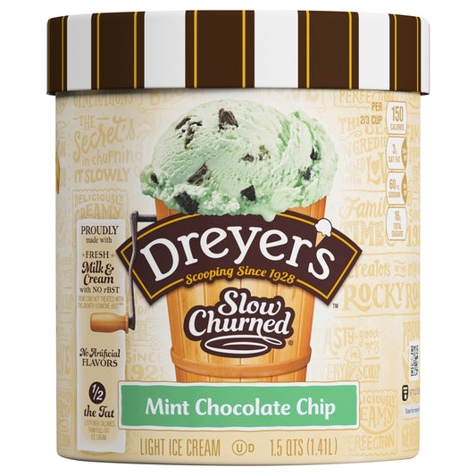 Edy’s Slow Churned Mint Chocolate Chip Light Ice Cream, 1.5 Qt