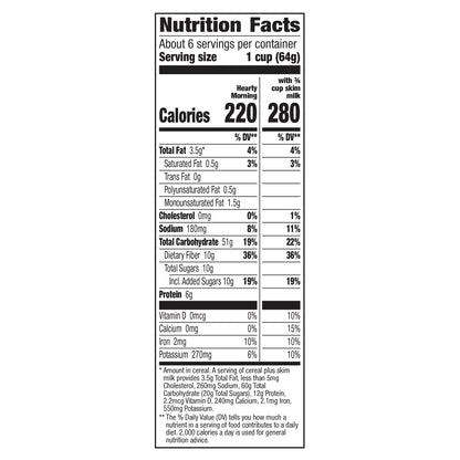 Cascadian Farm Organic Hearty Morning Fiber Cereal, Non-GMO, 14.6 oz.