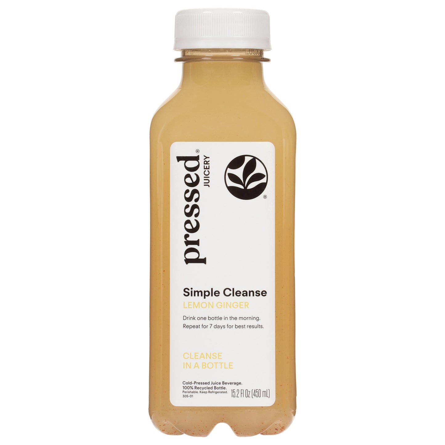 Pressed Juicery Simple Cleanse Cold-Pressed Lemon Ginger Juice Beverage 15.2 fl oz
