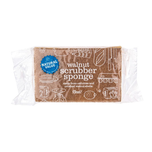 Natural Value, Walnut Shell Scrubber Sponge, 1 Ct