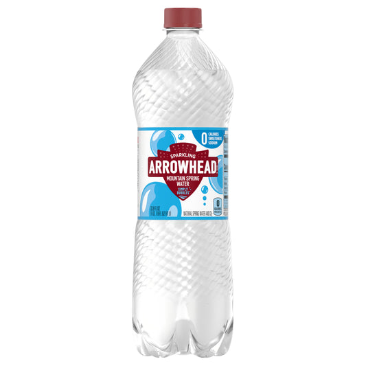 Arrowhead Sparkling Water, Simply Bubbles, 33.8 oz. Bottle