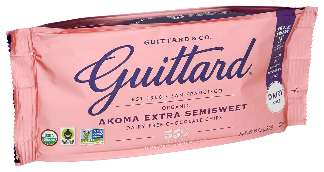 Guittard, Organic Akoma Extra Semisweet Chocolate Chips, 10 Oz