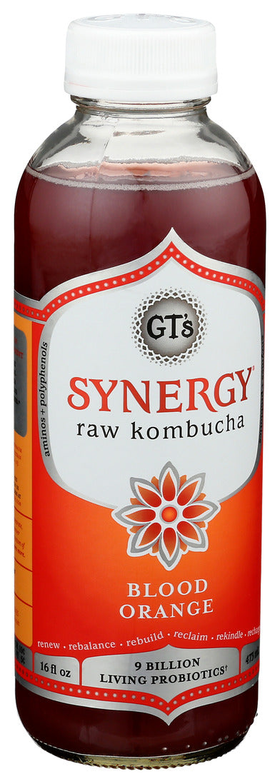 Gt's, Synergy Raw Blood Orange Kombucha, 16 Fl Oz