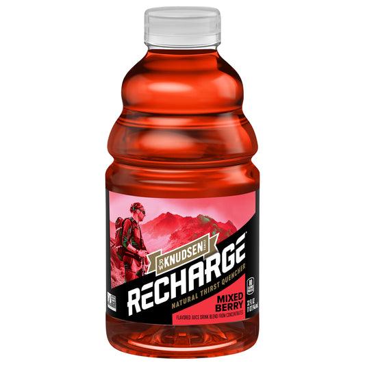 R.W. Knudsen Recharge Mixed Berry Flavored Juice Sports Beverage with Electrolytes, 32 Ounces