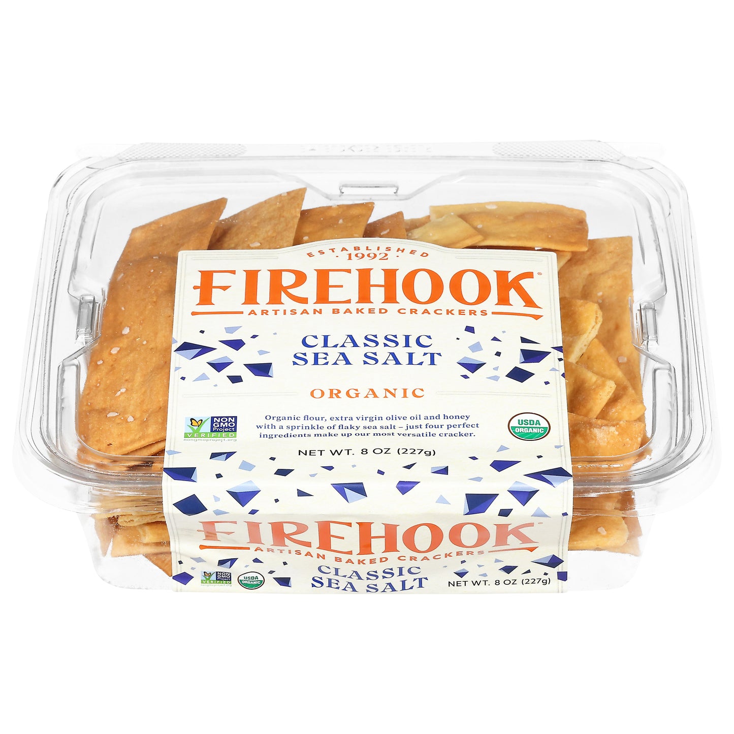 Firehook Organic Classic Sea Salt Artisan Baked Crackers 8 oz