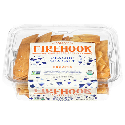 Firehook Organic Classic Sea Salt Artisan Baked Crackers 8 oz