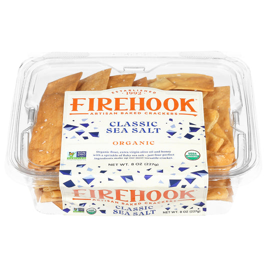 Firehook Organic Classic Sea Salt Artisan Baked Crackers 8 oz