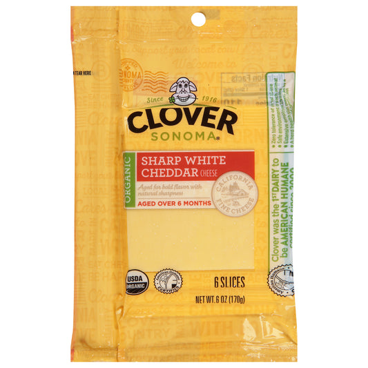 Clover Sonoma Organic Sharp White Cheddar Cheese 6 ea