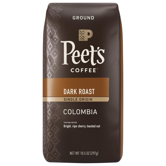 Peet's Coffee, Single Origin Colombia, Dark Roast Ground Coffee - 10.5oz Bag