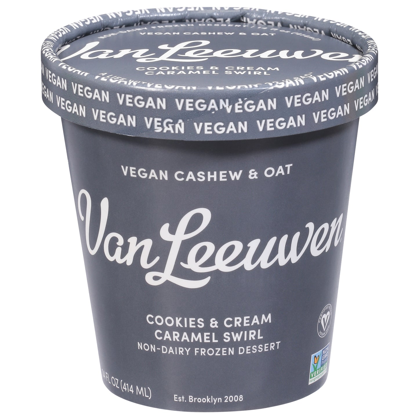 Van Leeuwen Non-Dairy Cookies & Cream Caramel Swirl Frozen Dessert 14 fl oz