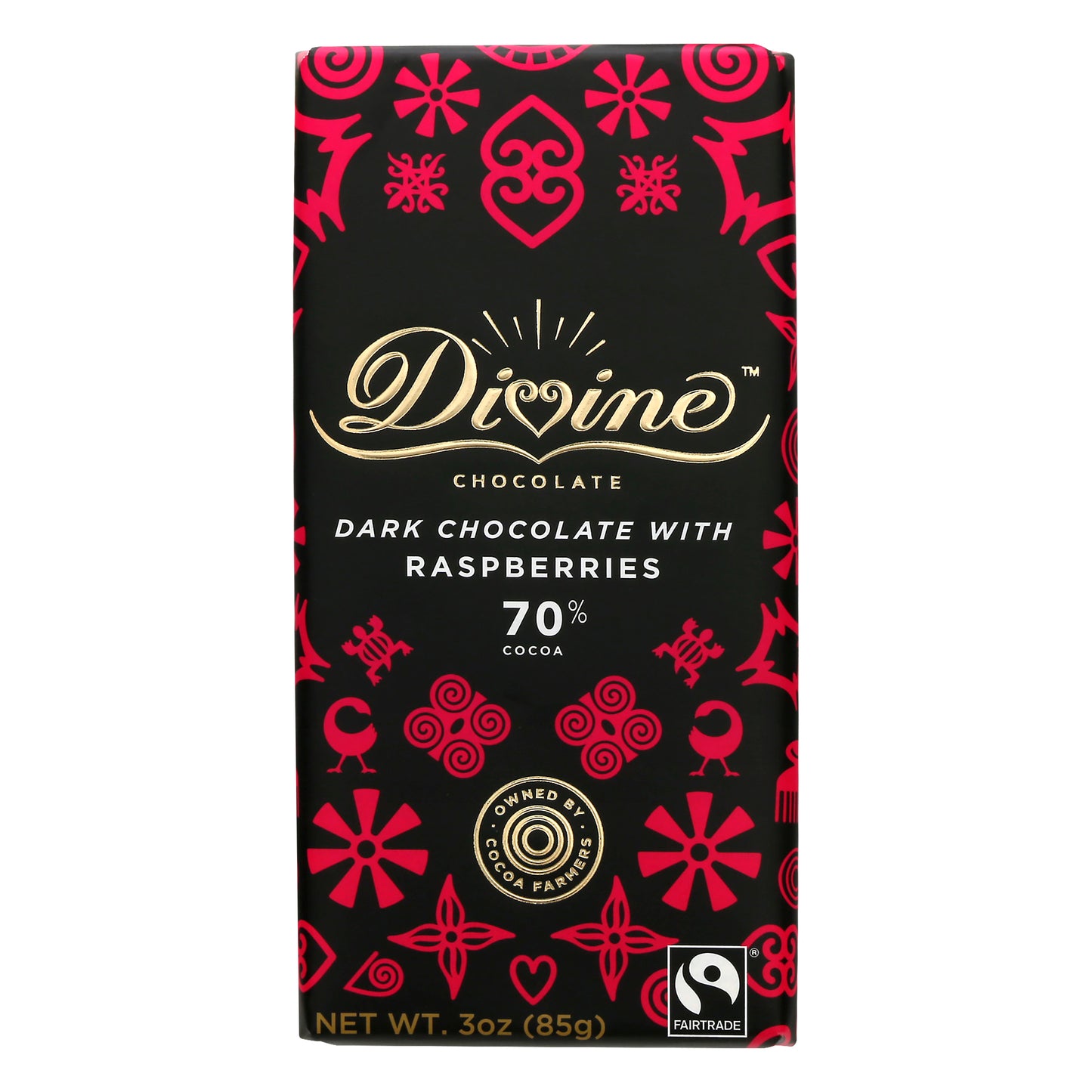 Divine Chocolate with Raspberry Dark Chocolate 3 oz
