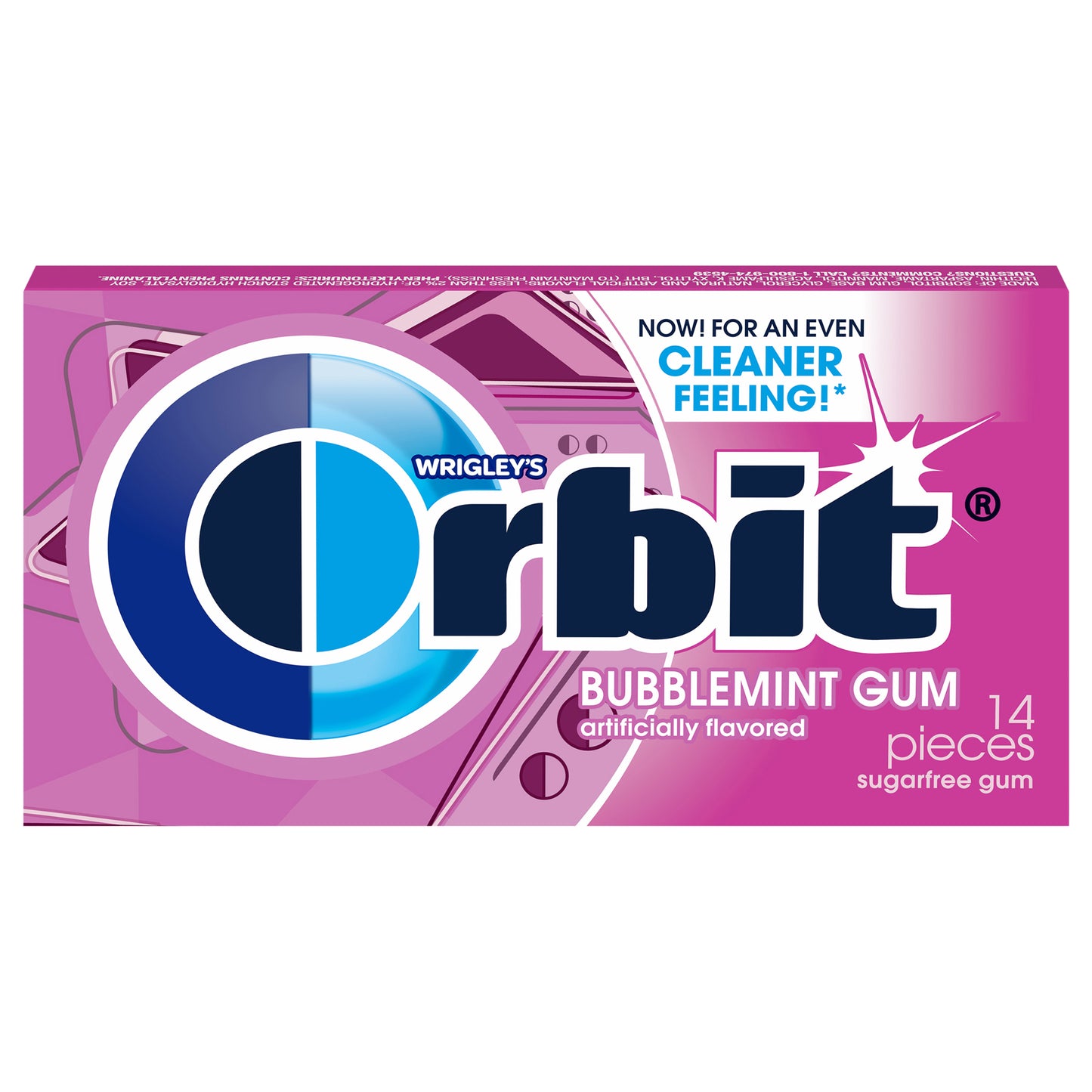 ORBIT Gum Bubblemint Sugar Free Chewing Gum, Single Pack, 14 Piece