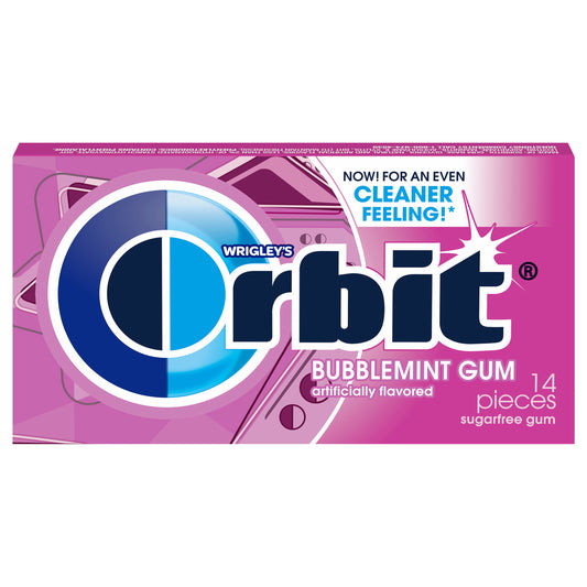 ORBIT Gum Bubblemint Sugar Free Chewing Gum, Single Pack, 14 Piece