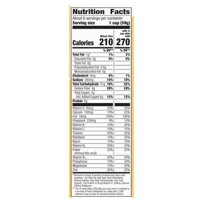 Wheat Chex Breakfast Cereal, Made with Whole Grain, 14 oz