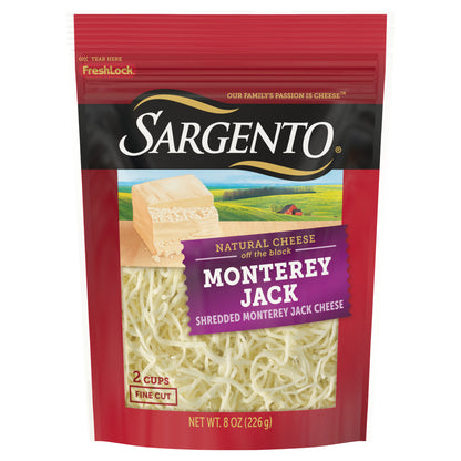 Sargento® Shredded Monterey Jack Natural Cheese, 8 oz.