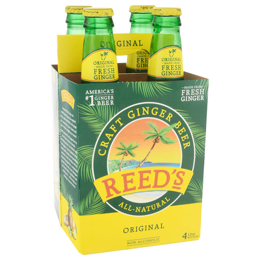 Reed's 4 Pack All-Natural Original Craft Ginger Beer 4 Bottles 4 ea