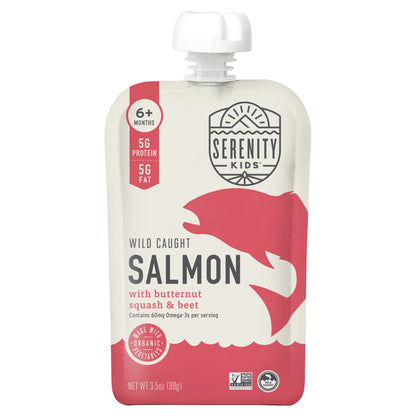 Serenity Kids Wild Caught Salmon with Organic Butternut Squash & Beet Pouch, 3.5oz