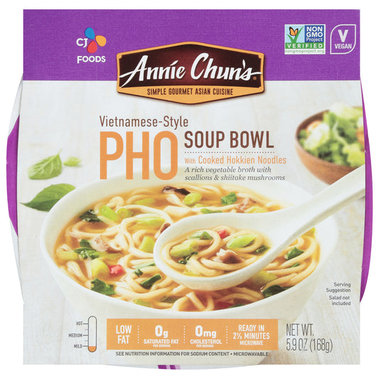 Annie Chun's Mild Vietnamese-Style Pho Soup Bowl with Cooked Hokkien Noodles 5.9 oz