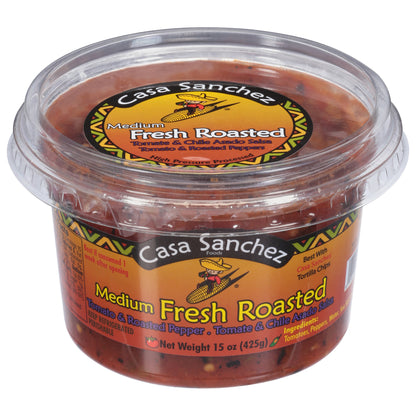 Casa Sanchez Medium Tomato & Roasted Pepper Salsa 15 oz