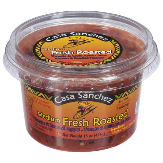 Casa Sanchez Medium Tomato & Roasted Pepper Salsa 15 oz