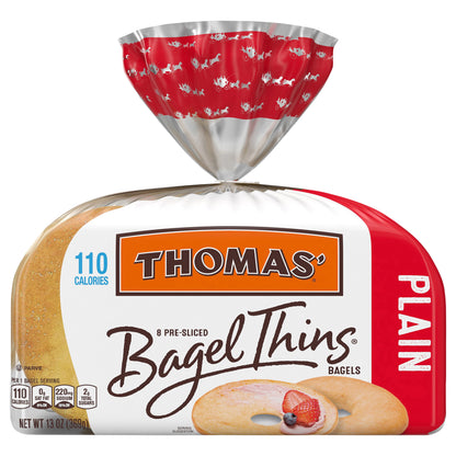 Thomas' Plain Bagel Thins, 8 count, 13 oz