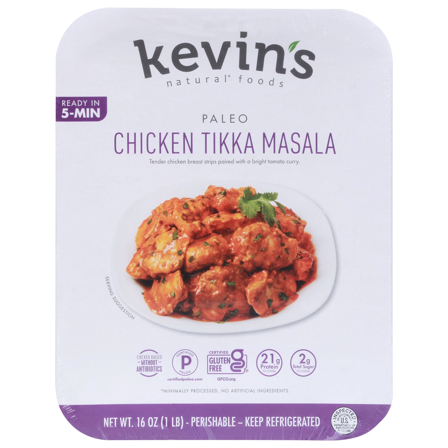 Kevin's Natural Foods Paleo Chicken Tikka Masala 16 oz