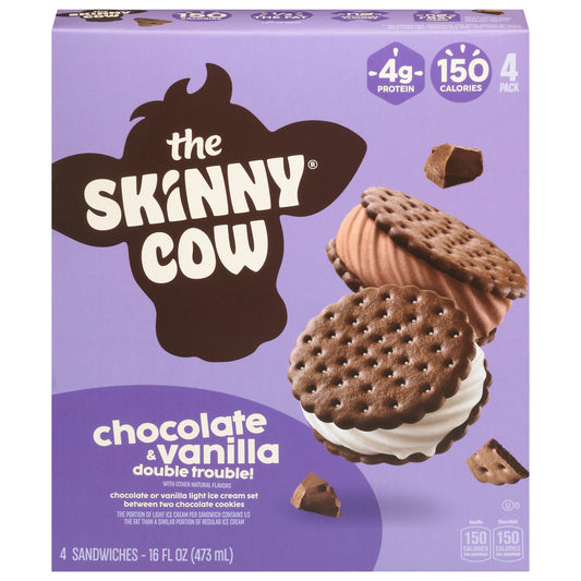 The Skinny Cow Chocolate & Vanilla Double Trouble Sandwiches 4 ea