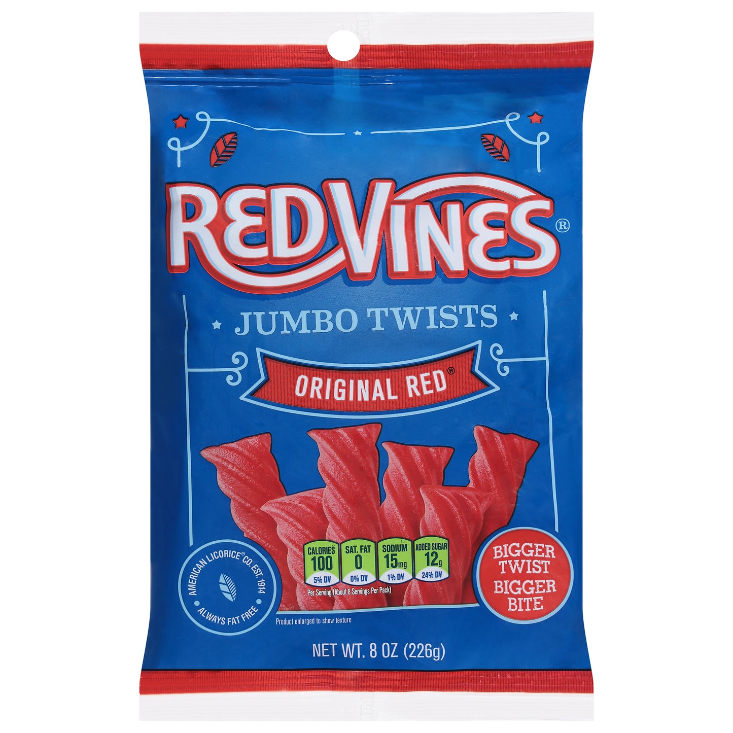Red Vines Original Red Jumbo Twists 8 oz