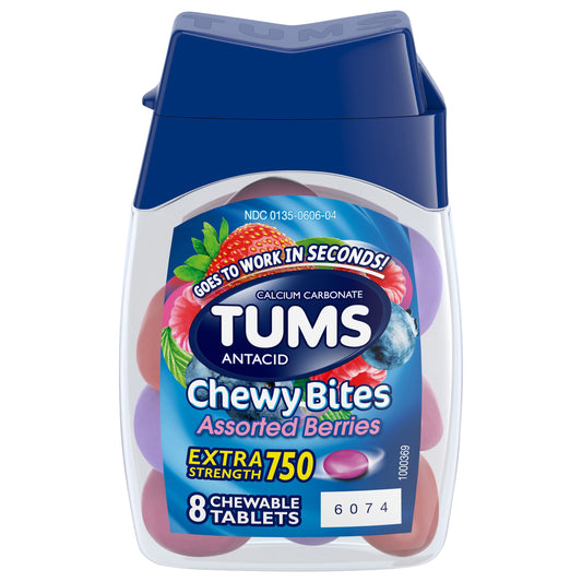 TUMS Chewy Bites Chewable Antacid Tablets for Heartburn Relief