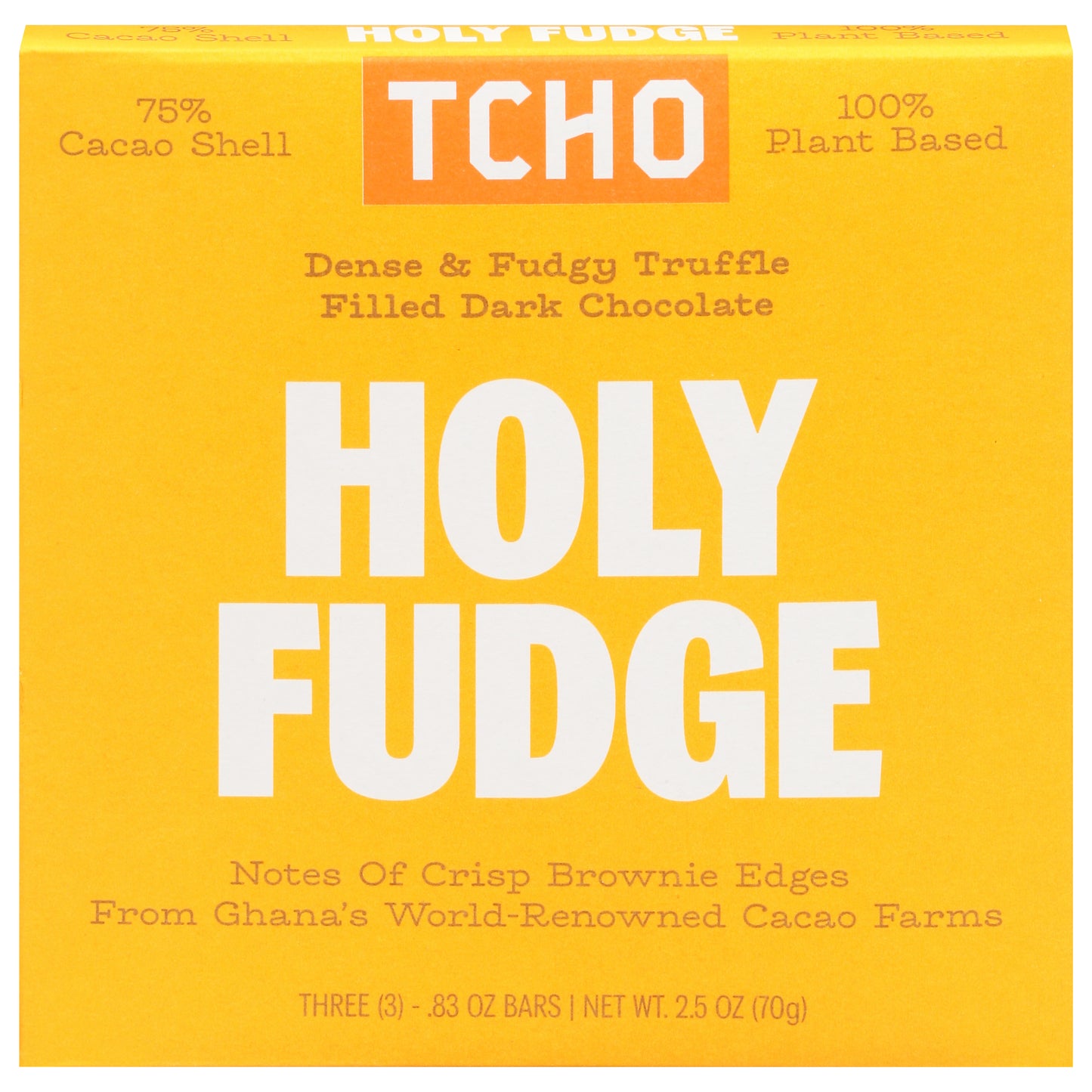 Tcho Holy Fudge Dark Chocolate 3 - 0.83 oz Bars